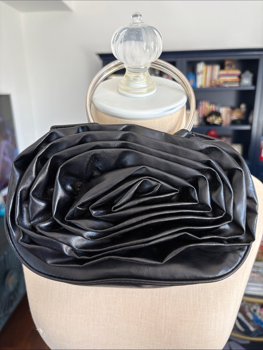 Black Rosette Handbag- fits my iPhone